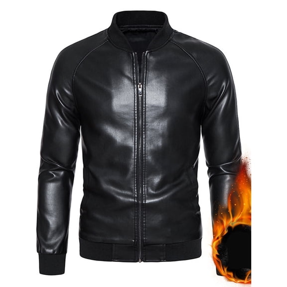 Men's Motorcycle PU Leather Jacket, Youth Casual Stand Collar Coat, Stylish Outerwear for Everyday Wear, Trendy Fashionable Design