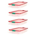 thumbnail image 1 of HOMZ 60 Quart Latching Holiday Underbed Storage Container, Clear (4 Pack), 1 of 8