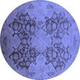 thumbnail image 1 of Ahgly Company Machine Washable Indoor Round Oriental Blue Industrial Area Rugs, 7' Round, 1 of 4