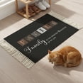 thumbnail image 6 of Bathroom Rug 2'x 3', Black Woven Cotton Washable Rug with Tassels, Farmhouse Country Vintage Wooden Grain Plaid Non Slip Front Door Mat for Entrance, Doorway, Hallway, Laundry Room, 6 of 9