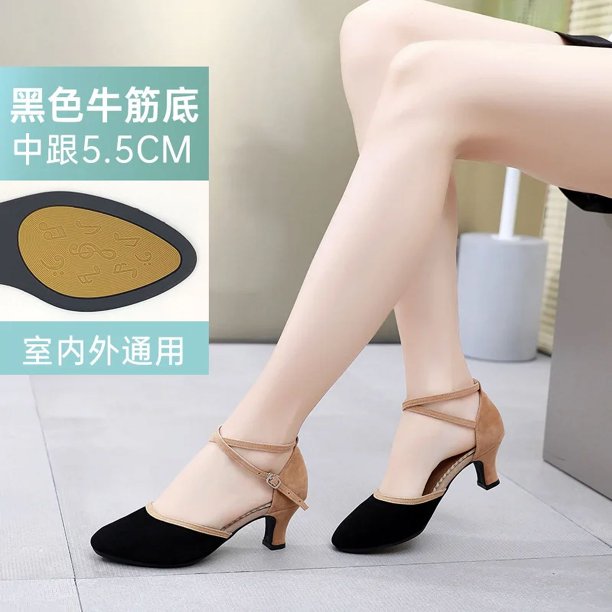 XIHAHA, zapatos de baile modernos a la moda para mujer, zapatos de baile de salón para niñas y mujeres, zapatos de baile de Tango con punta cerrada, suela de gamuza/goma para Salsa