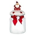 thumbnail image 1 of Christmas Decorations Glass Storage Jars With Santa Lid,Christmas Glass Storage Jars With Airtight Lid Xmas Storage Canister for Kitchen Countertop Decor Cookie Jars Candy Containers(Red), 1 of 9