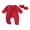 Red, variant on Newborn Baby Girls Christmas Outfit Tree Print Ruffle Footies Romper Long Sleeve Zipper Jumpsuit Headband Set