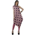thumbnail image 3 of Moomaya Women's Printed One-Shoulder Cowl Kurti Sleeveless Dress Boho Party Designer Clothing, 3 of 7