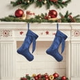 thumbnail image 1 of Iumwxz White Velvet Christmas Stocking with Snowflake and Star Patterns 40x19cm Holiday Tree Ornament Sock with Rope Hanger for Festive Home Decor Includes 1 Stocking, 1 of 6