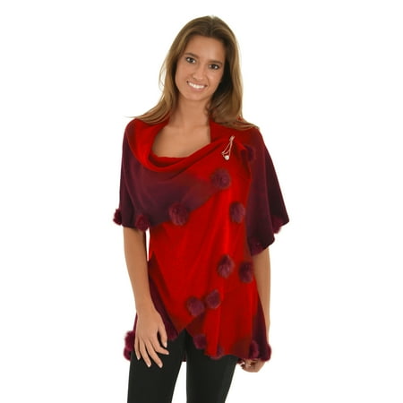 faux fur walmart pom pom & York Shawl Red New J Womens Evening Wrap Cardigan A faux fur walmart pom pom & York Shawl Red New J Womens Evening Wrap Cardigan A