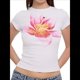 thumbnail image 2 of Camiseta de Corta para con Estampado Floral Y2K para Mujer, Top Corto Ajustado con Cuello Redondo. Rosa L, 2 of 9