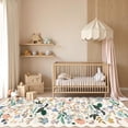 thumbnail image 3 of Hallway 4x10 Washable Area Rugs: Indoor Floral Scalloped Rug For Kitchen Entryway Farmhouse Bathroom Soft Carpet With Non Slip Backing Water Resistant Thin Laudry Floor Mat (4x10 Cream), 3 of 7