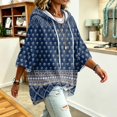 thumbnail image 5 of Women's Oversized 3/4 Sleeve Hoodie Pullover Hooded Drop Shoulder Sweatshirt Casual Trendy Fall Fashion Pullover Tops, 5 of 6