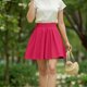 thumbnail image 5 of Faldas de Verano Cortas de la Mujer A-Línea Color Sólido Medio Mini Falda Casual Cintura Elástica, Faldas de Línea a para las Mujeres, 5 of 5