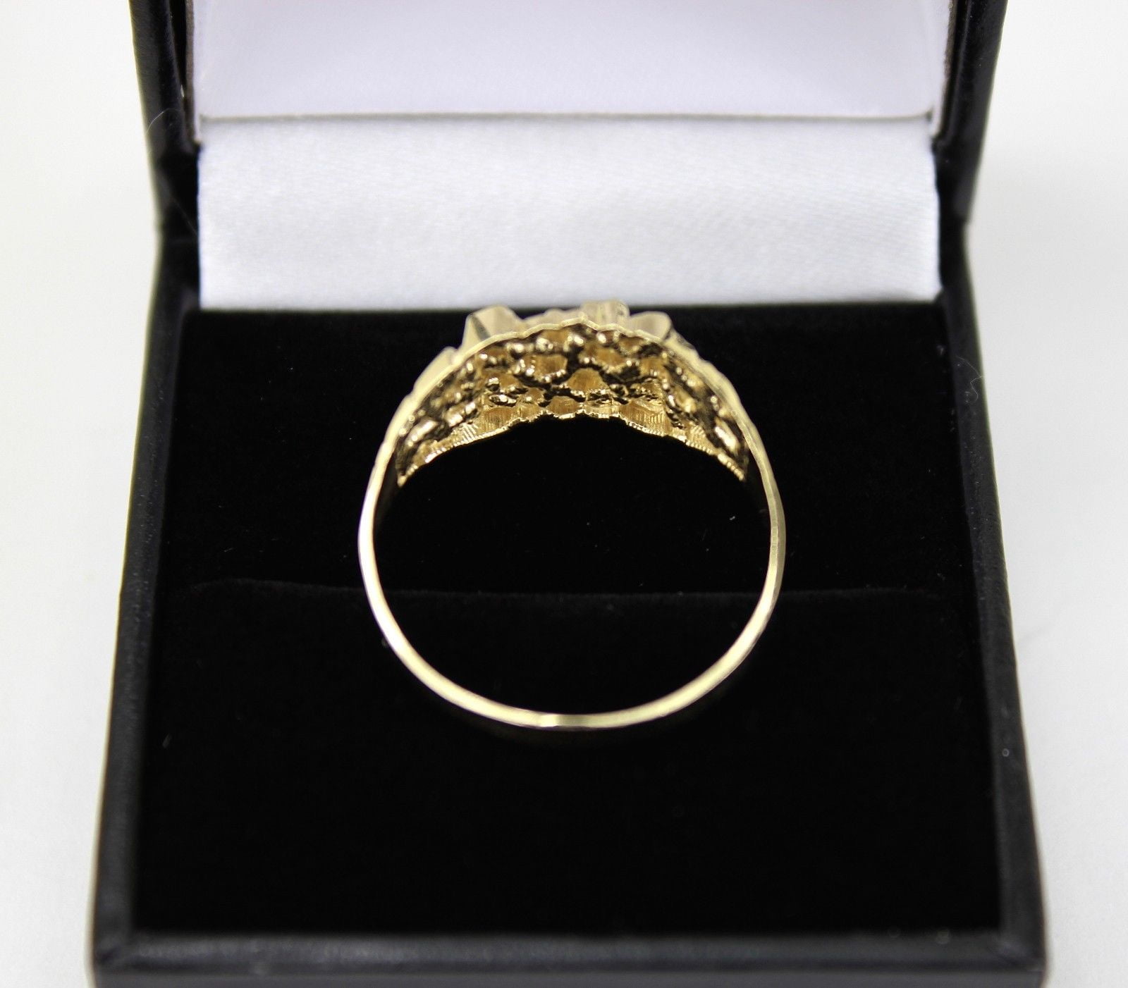 10K Solid Yellow Gold Small Medium Large Nugget Ring Sizes 6-13