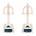 thumbnail image 4 of Clara Pucci 0.5Ct Natural London Blue Topaz Princess Cut VVS1 Screw Back Stud 18k Solid hypoallergenic Gold Designer Earrings For December, 4 of 7