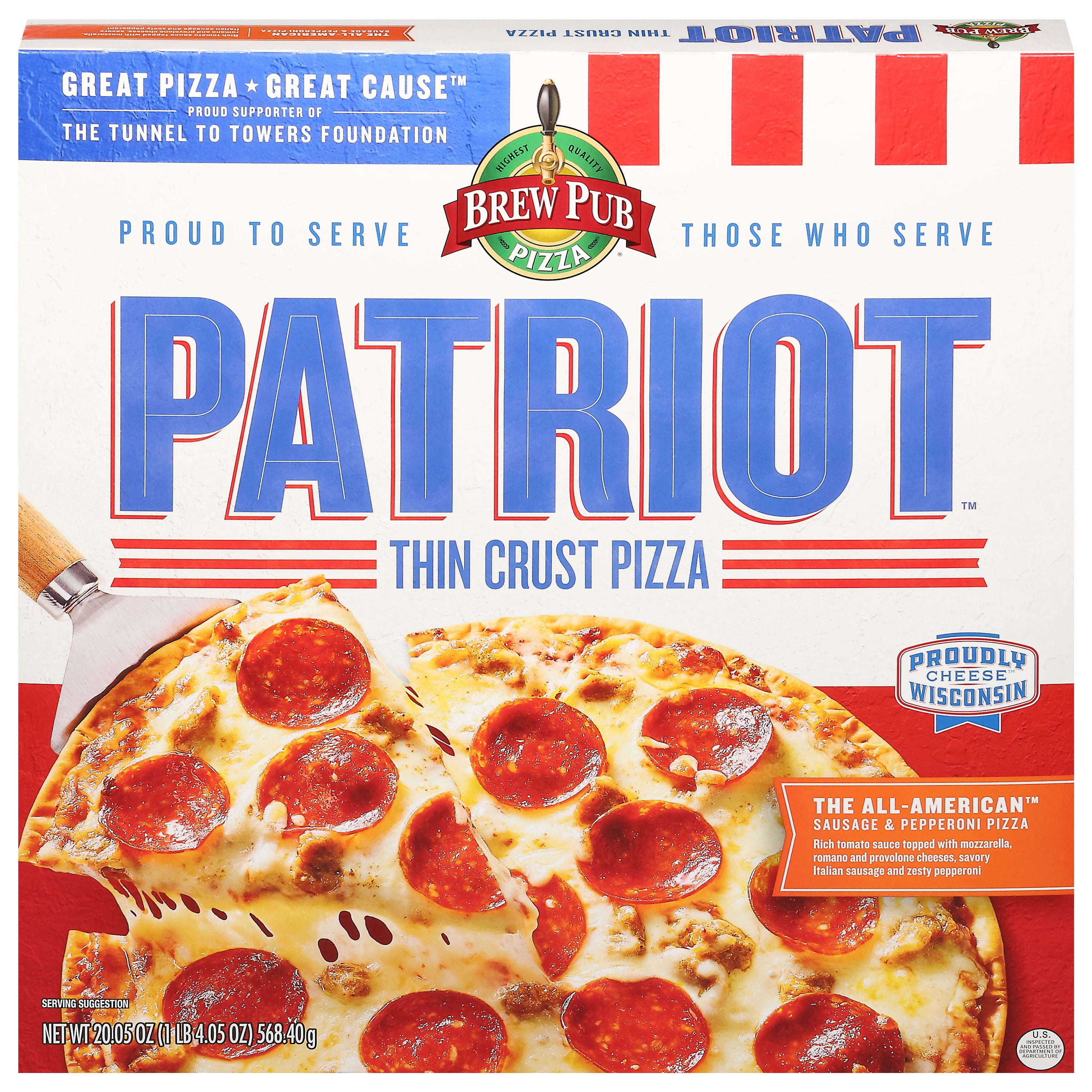 Brew Pub Patriot Combo Frozen Pizza, 20.05 oz