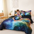 thumbnail image 4 of Manfei Celestial Cosmic Clouds 7 Pieces Full Size Bedding Sets,Glowing Stars Dots Full Size Bed in a Bag,Multicolor,Black Reversible, 4 of 7