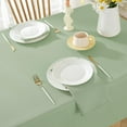 thumbnail image 2 of Textured Rectangle Tablecloth Spill Proof Washable Polyester Table Cloth, Faux Linen Fabric Table Cover for Spring/Dining/Party/Buffet/Indoor/Outdoor (60 x 84 Inch Rectangular, Sage Green), 2 of 5