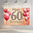 thumbnail image 7 of Pink Themed Glittery 60th Birthday Banner Background Decorations for Birthday Party Photography Props Backdrop Party Supplies Celebrations Decor, 7 of 7