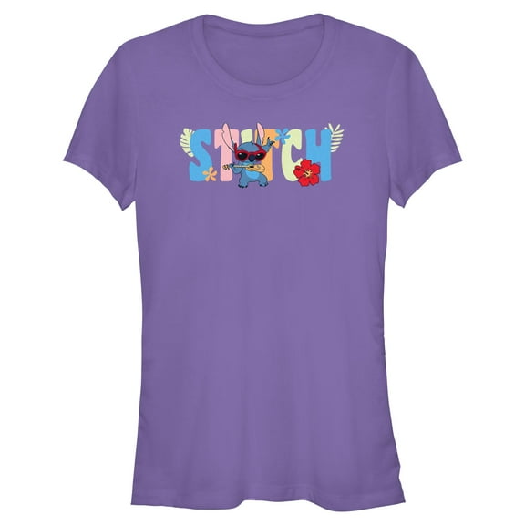 Juniors Lilo & Stitch Colorful Ukulele Stitch T Shirt