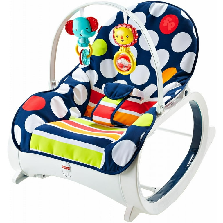 Fisher Price Infant to Toddler Rocker Navy Dot