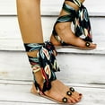 thumbnail image 5 of asdoklhq Sandals for Women Clearance Under $10,Retro Summer Women Flowers Open Toe Breathable Sandals Cross Strap Beach Shoes, 5 of 8