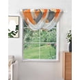 thumbnail image 2 of Waterfall Valances for Windows, Burnt Orange Gray Kitchen Sheer Valance Curtains, Modern Abstract Oil Painted Geometric Rod Pocket Elegant Swag Valances for Living Room Bedroom, 47.2"x38.5", 2 Panel, 2 of 8