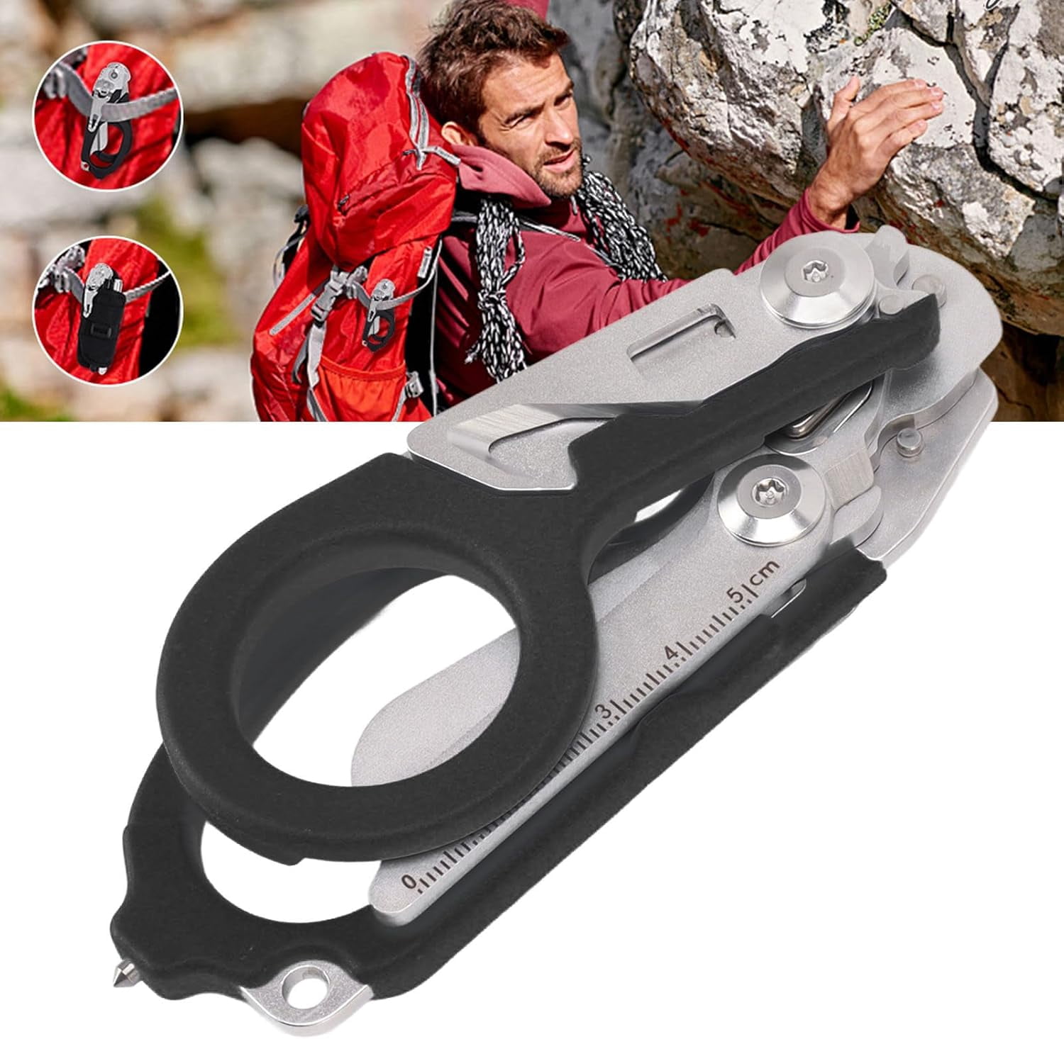 Trauma Shears,6 in-1 Emergency Response Shears with Protective Sheath,Medical Scissors Trauma Scissors for Outdoor Camping Rescue