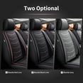 thumbnail image 5 of LAONNVIR Car Seat Covers Full Set 5pcs with Waterproof Leather,Airbag Compatible Automotive Vehicle Cushion Cover Universal fit for Most Cars (5 Seats,Black&Grey), 5 of 8