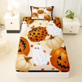 thumbnail image 3 of Manfei Cartoon Ghost Halloween Twin Sheets,Bat Silhouette Print Bedding,3 Pieces,1 Flat Sheet,1 Fitted Sheet and 1 Pillowcase, 3 of 6