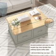 thumbnail image 5 of Swedhaus Modern Coffee Table for Living Room,Multi-Functional Wood Rectancular Center Table with 2 Storage Drawers for Home,Gray, 5 of 8