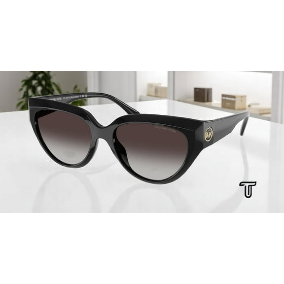 MICHAEL KORS MK2241U 30058G Boca Raton Black Dk Grey Grad 55 Women's Sunglasses