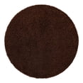 thumbnail image 6 of Unique Loom Solid Shag Collection Area Rug (5' 3" Round Chocolate Brown), 6 of 7