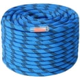 thumbnail image 3 of KFFKFF 12.7mm Safety Rope, 38M Length for Outdoor Climbing, 30KN Tensile Strength, Durable Fiber Material with Metal Carabiners, Ideal for Escape, Rappelling, and Fire Rescue Operations, Blue, 3 of 9