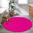 thumbnail image 4 of Rose Pink Round Rugs 4ft, Farmhouse Solid Pink Color Modern Art Non Slip Washable Rug Runner, Low Pile Indoor Floor Carpet Mat Bathroom Rugs for Living Room, Bedroom, Kids Room, 4 of 9