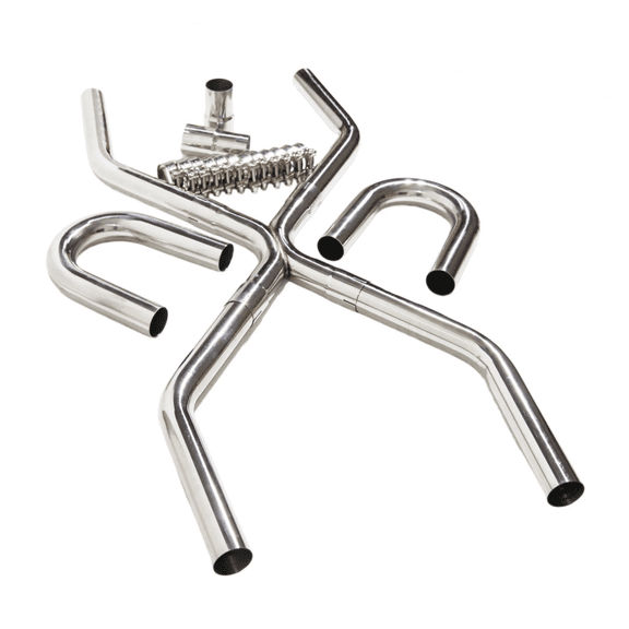 Universal Exhaust Pipe Kit Fit 2.25-Inch OD Exhaust Systems,X-Pipe Tubing Kit LS Engine Swap,T304 Stainless Steel