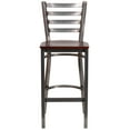 thumbnail image 6 of Flash Furniture HERCULES Series Silver Antique Finish with Clear Coat Ladder Back Metal Restaurant Barstool - Mahogany Wood Seat, 6 of 7