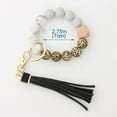 thumbnail image 3 of Wrist Keyring Accessory Anti-Loss Bracelet Keyring Black - Silicone Key Ring Bracelet, Women Beaded Bangle Keychain Wristlet Leather Tassel, 3 of 3