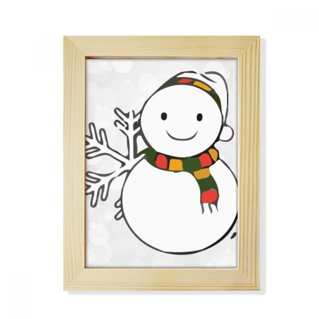 Weather Snowman Snowflake Illustration Desktop Adorn Photo Frame Display Art Painting Wooden