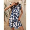 thumbnail image 6 of Yesfashion Summer Long Skirt Casual Loose Shirt Neck Short Sleeve Printed Dress Loose Dresses, 6 of 9