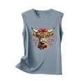 thumbnail image 4 of WMTBSRSW Tank Tops for Women Cute Highland Cow Printed Crewneck T Shirts Casual Summer Sleeveless Blouse Tops, 4 of 4