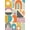 Orange, Pattern 1, variant on ODIKA 4'x6' Orange Vibrant Geometric Abstract Design Washable Area Rug Eclectic Mix of Modern Shapes and Retro Patterns Non-Slip, Chair-Friendly, Flatwoven for Home Office, Under Desk
