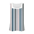 thumbnail image 5 of Tank Tops for Women Sleeveless Square Collar Stripe Print Casual Loose T-shirt Blue XXL, 5 of 5