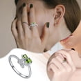 thumbnail image 4 of Anillo de calabaza con circonita verde para mujer, diseño moderno, ajustable, abierto, para el dedo índice, joya de estilo étnico, 4 of 8