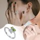 thumbnail image 4 of Anillo de calabaza con circonita verde para mujer, diseño moderno, ajustable, abierto, para el dedo índice, joya de estilo étnico, 4 of 8