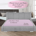 thumbnail image 3 of EASYCOT 800 Thread Count 100% Egyptian Cotton Waterbed Sheets Set 4Pc Set Attached with Fitted Sheet 14" Deep Pocket Attached Waterbed Sheet (Pink , Queen), 3 of 5