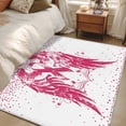 thumbnail image 4 of 4'x6' Area Rugs, Pink Ribbon Indoor Outdoor Area Rug for Living Room Bedroom, Wings Romantic Love Heart Flowers Vintage Washable Bathroom Rugs Kitchen Floor Carpet Mats Home Decor Aesthetic, 4 of 8