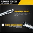 thumbnail image 6 of Flexible Socket Extension Bar Set, Bendable Soft Shaft Adapter, Wrench Extender for Narrow Space Auto Repair Work, 6 of 8