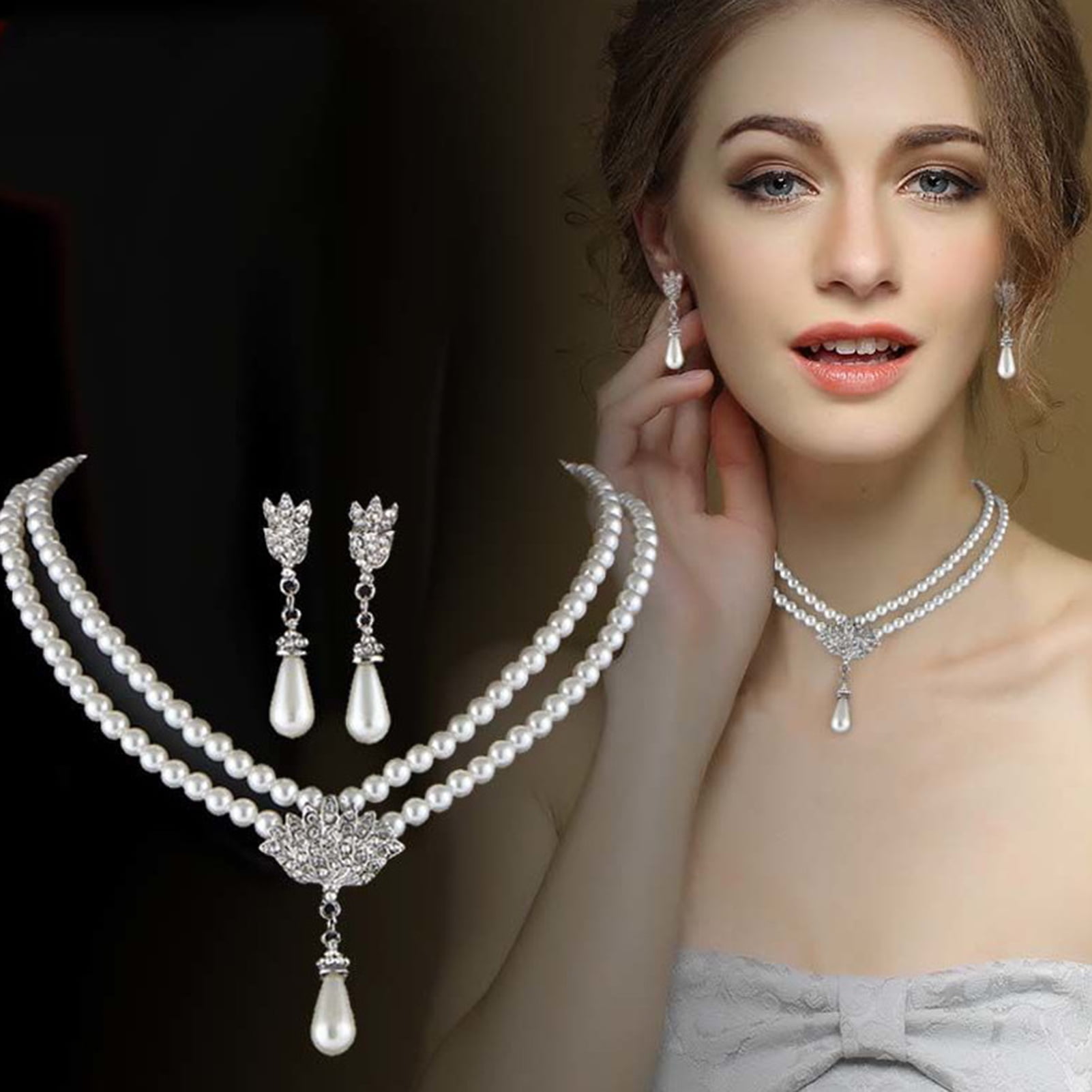 Pearl Earring & Necklace Set – Forever Today by Jilco