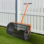 BENTISM Compost Spreader Peat Moss Spreader 24 Wide 24.4-26.4 Height Adjustable