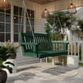 thumbnail image 2 of Wildridge Classic Mission Porch Swing, Turf Green - Outdoor Weather Resistant Recycled Plastic Furniture for Patio, 2 of 4