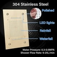 thumbnail image 6 of 20 X 14 Inch LED Shower Head Rain Shower Head Multi Functions Showerheads Square Ceiling Mounted Bathroom Shower Heads Waterfall Rainfall Shower Head High Pressure Bath Shower Brushed Gold, 6 of 8