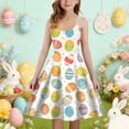 thumbnail image 2 of Easter Dresses Girls Cute Print Spaghetti Strap A-Line Dress Summer Dress Girls 7-8 Years Girls Dresses, 2 of 4